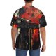 thumbnail image 3 of Balery Abstract Skull Guitar Art Camisa Casual de Manga Corta con Botones para Hombre, Texturizada, Estilo Cubano, para Playa, Verano-4X-Large, 3 of 5