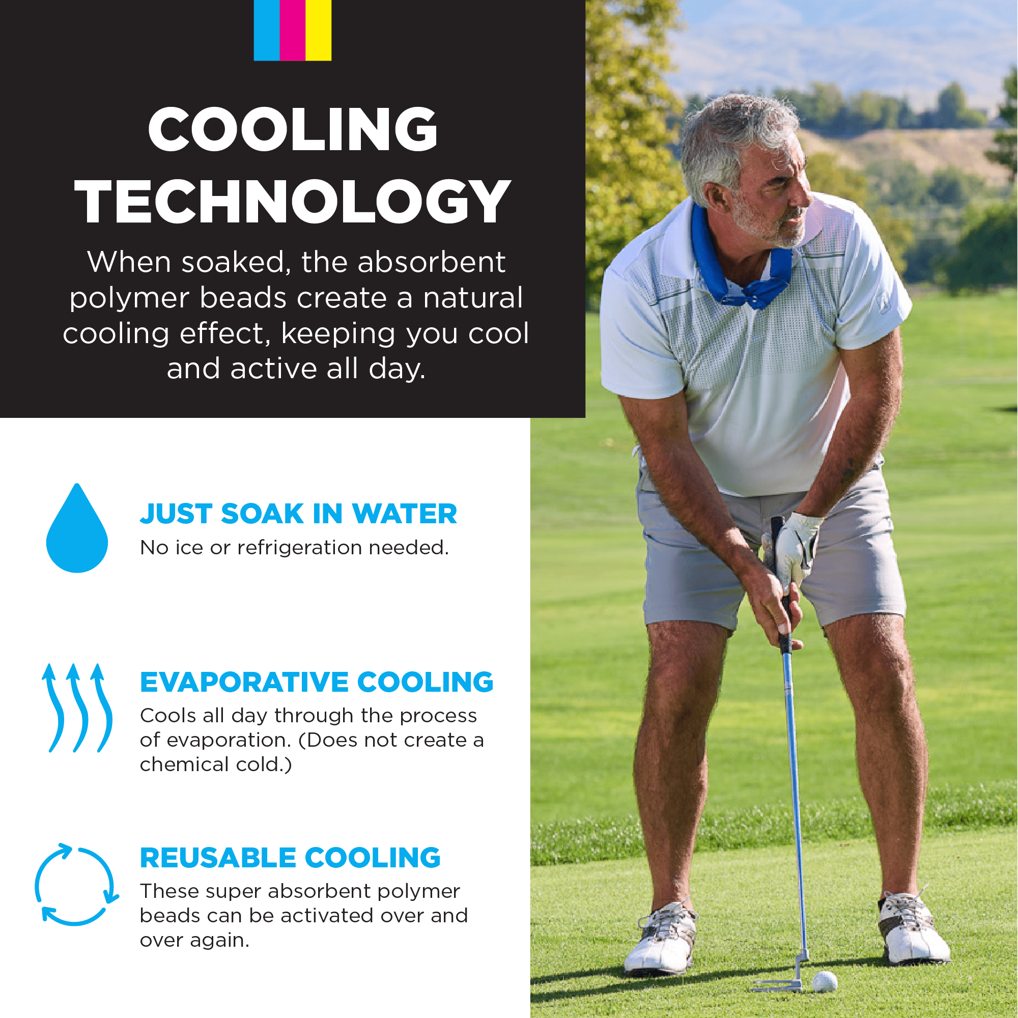 KOOLGATOR Evaporative Cooling Neck Wrap - Keep Cool in The Heat, Summer Cooling Accessories, Long Lasting, Reusable & Breathable, Available in 1, 3, or 5 Pack (Blue Paisley, 3 Pack)
