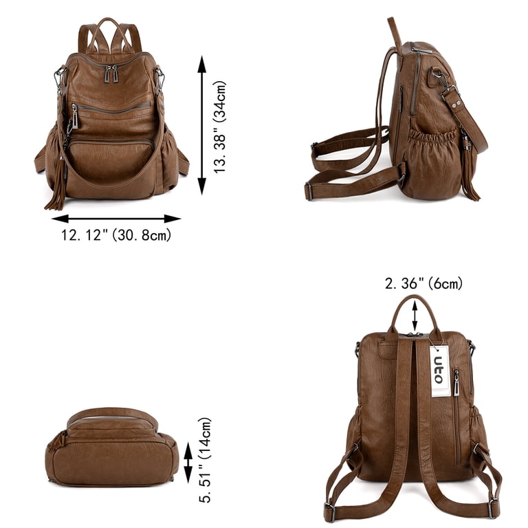 UTO Convertible Womens Travel Backpack Purse, PU Leather  display picture 3