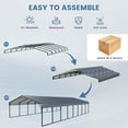 thumbnail image 4 of EROMMY 20x40ft Metal Carport, Heavy Duty Car Shelter with Galvanized Steel Roof and Frame, Sturdy Car Shed in All Weathers, Easy Assembly Carport for 2 Cars, SUV, Tractors and Boat, Gray, 4 of 7