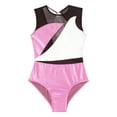 thumbnail image 3 of Yeahdor Kids Girls Sheer Mesh Patchwork Leotard Metallic Cutout Back Dance Gymnastics Bodysuit, 3 of 6
