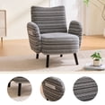 thumbnail image 4 of S-HOME Modern Style Armchair in Boucle Fabric with Side Storage Pocket and Solid Wood Legs for Living Room Office Reading Chair, Dark Gray, 4 of 16