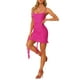thumbnail image 2 of Vestido midi ajustado sin mangas con tirantes de espagueti y volantes para mujer INSPIRE CHIC XL Rosa intenso, 2 of 5