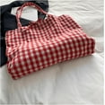 thumbnail image 5 of SPEKSEE Gingham Tote Bag Vintage Shoulder Tote Lightweight Shoulder Bag Gingham Large Capacity Handbag, 5 of 7