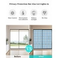 thumbnail image 4 of Window Privacy Film Blue White Plaid Stained Glass Window Film Decorative Sun Block Window Cover Gradient Geometric Buffalo Checkered Window Clings Static Adhesive Sticker for Bathroom 23.6"x59", 4 of 7