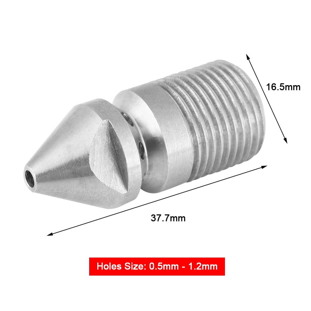 Pressure Washer Nozzle Stainless Steel SS304 Drain Blaster Cleaning Nozzle Sewer Jetter Quick Connect Nozzle for Pressure Washer 3//8 inch BSP Male Thread