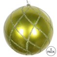 thumbnail image 2 of Vickerman MT198273D 6 in. Lime Candy Glitter Net Ornament - 2 per Bag, 2 of 3