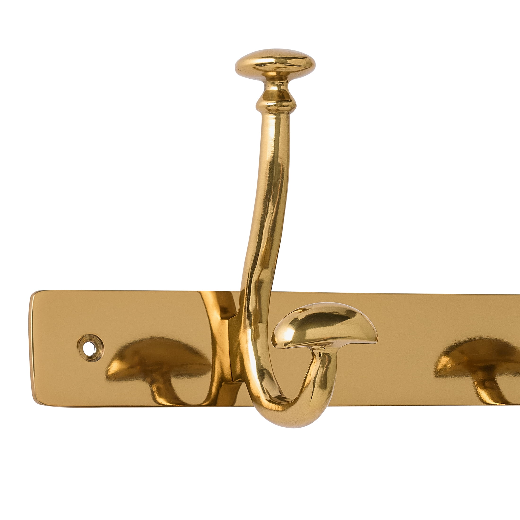 Better Homes & Gardens Modern Heirloom Metal 16-inch Hook Rack, Heritage Gold Finish