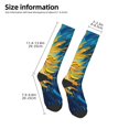 thumbnail image 2 of Vsdgher Starry Sunflower Dreamscape Knee Socks, High Socks Long Stretchy Sock Women Knee High Stocking, Long Socks for Women, 2 of 6