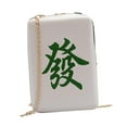 thumbnail image 3 of GUOOL Shoulder Bag for Man Women Small with Long Chain Double Zipper Mahjong Shape Green Dragon, 3 of 9