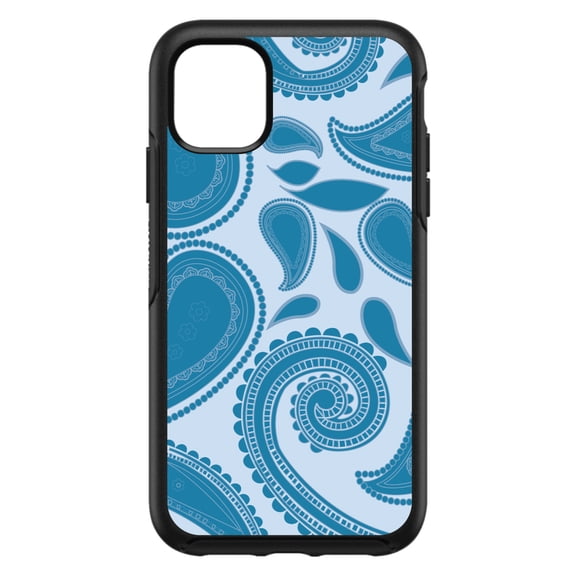 DistinctInk Custom SKIN / DECAL compatible with OtterBox Symmetry for iPhone 11 Pro MAX (6.5" Screen) - Big Blue Paisley