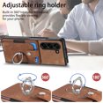 thumbnail image 7 of Mantto for Samsung Galaxy Z Fold 6 Back Wallet Case,with Elastic Card Holder,Shockproof PU Leather 360° Rotation Ring Kickstand Support Magnetic Car Mount Phone Case for Women Men,Brown, 7 of 7