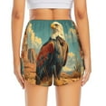 thumbnail image 3 of Picia Western Desert Cactus Bald Eagle Pattern Women's 2 in 1 Athletic Running Shorts High Waisted Workout Casual Gym Sweat Shorts with Comfy Liner Zipper Pockets-Small, 3 of 9
