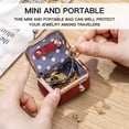 thumbnail image 4 of Genuine Leather Mini Jewelry Travel Case, Portable Travel Jewelry Organizer with Vintage Kiss Lock, Small Jewelry Box for Rings & Earrings, Luxury Gift for Women, 4 of 8