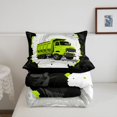 thumbnail image 5 of Manfei Cartoon Garbage Truck Full Size Comforter Sets,Green Theme Bedding Comforter Set,Black Reversible,3 Pieces,1 Comforter and 2 Pillowcases, 5 of 7