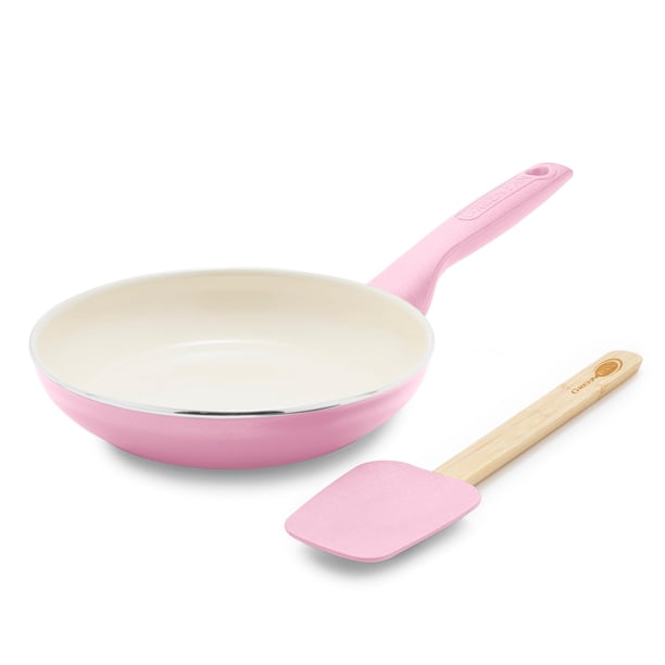 GreenPan Rio Juego de sartén antiadherente de cerámica saludable de 8 pulgadas y espátula de silicona, mango de agarre suave, juego de comida para desayuno, sin PFAS, apto para lavavajillas, apto para