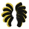 thumbnail image 2 of Cubierta de cabeza de hierros de golf shamjiam 11 piezas neopreno Golf Irons Head Covers Protection Guard a prueba de arañazos 4-9 P S A etiqueta de número Amarillo, 2 of 9