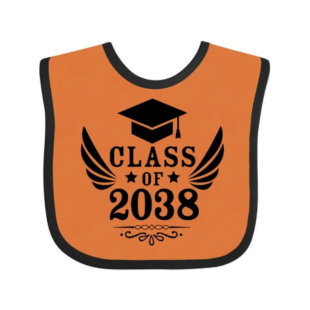 

Inktastic Class of 2038 with Graduation Cap and Wings Gift Baby Boy or Baby Girl Bib