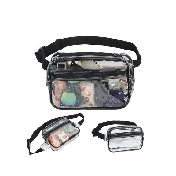 Luxtrada Clear Fanny Pack for Women Men, Stadium Approved Waist Pack with Adjustable Strap,Fashion Belt Bag for Festival, Games,Travel and Concerts