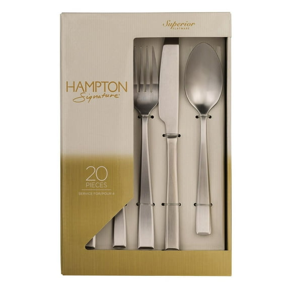 Hampton Forge Satin Touch Flatware Set, 20 Piece Set