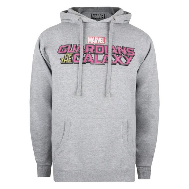 Guardians Of The Galaxy - Sudadera Logotipo para Hombre (Gris Deportivo, Rosa)