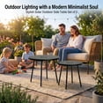 thumbnail image 5 of Omniberg Solar Nesting Tables with Built-in Light Set of 2, Round End Table with Coated Steel Frame, All-Weather Bistro Drink Side Tables for Patio, Porch, Garden, Indoor, 5 of 8
