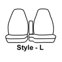 Covercraft Custom-Fit Front Bench SeatSaver Seat Covers - Polycotton Fabric, Charcoal Black