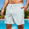 thumbnail image 2 of IWRICH Women's Elastic Waist Drawstring Swim Shorts Gingham Print Boyshorts Bathing Swimsuit Bottoms Board Shorts White XL, 2 of 4