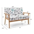 thumbnail image 2 of Gymax Modern Fabric Loveseat Sofa Couch Upholstered 2-Seat Wood Armchair White & Blue Floral, 2 of 10