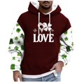 thumbnail image 2 of Sudadera con capucha para hombre, estilo informal, con estampado del Día de San Patricio, con cordón y manga larga, de poliéster., 2 of 5
