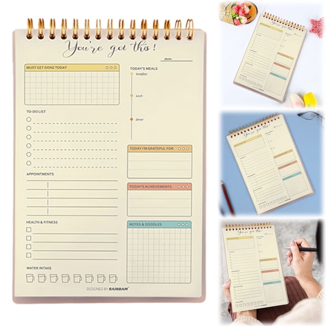 AKEGAMN Clearance! Work Day Schedule Planner Personal Organizer Home And Work Journal 50 Undated Pages For Daily Tasks Tear Off Notepad Notes CONVENIENT DESIGN: The daily planner is perfectly organi