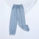 thumbnail image 2 of Odeerbi 2-13 Años Niñas Hielo Seda Pantalones de Deporte Deportivo Entrenamiento de Verano Pantalones de Jogger de Color Sólido Suelto Joggers Casuales, 2 of 5
