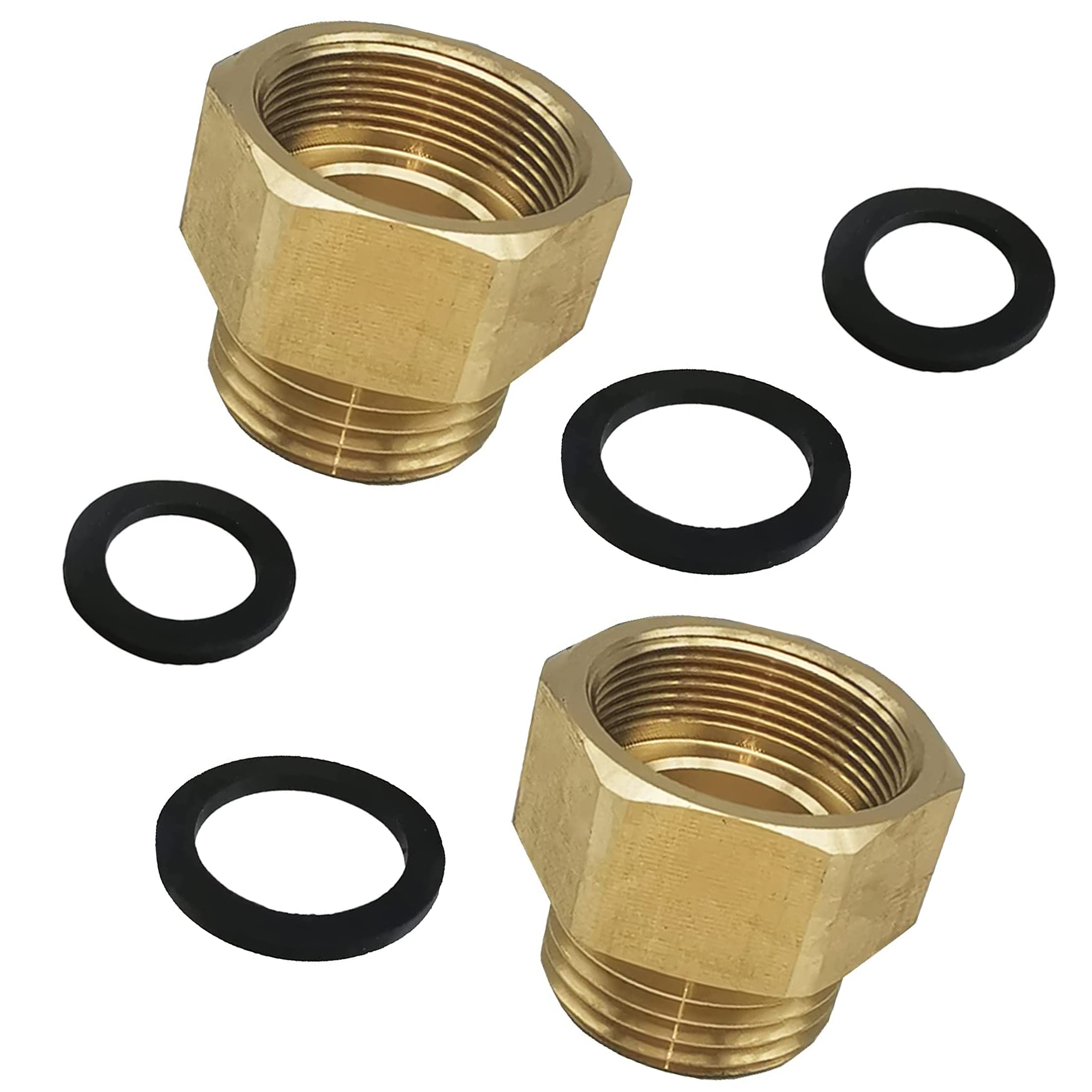 2 PCS Hose Bib Adapter for 11/16" Fine Thread & Female Thread with