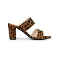 thumbnail image 3 of BLISSFUL STEP Women's Open Toe Chunky High Heel Slide Sandals Leopard 7, 3 of 6