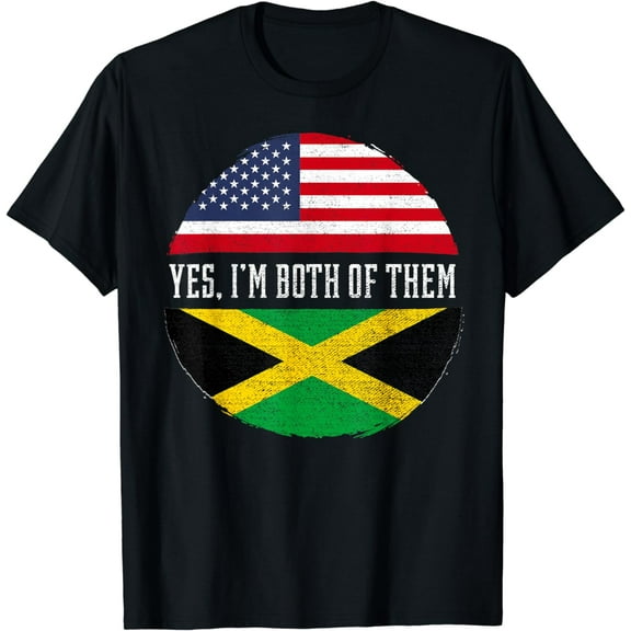 USA Flag Jamaica Heritage DNA T-Shirt mens t shirt，black，women，funny，misfits，men，journey