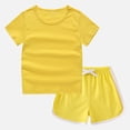 thumbnail image 5 of XZNPDUCQ Toddler Girl Clothes, 2Pcs Baby Girl Summer Outfits Sleeveless Bow Knot Tank Shirts Tops + Shorts Clothing Sets 1-5T T-Shirt Set 9-10 Years Yellow, 5 of 9