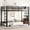 TwinXL+Black, variant on Twin Size Metal Loft Bed with Easy Climbing Ladder and Guardrails, Space-Saving for Dorm Bedroom, White