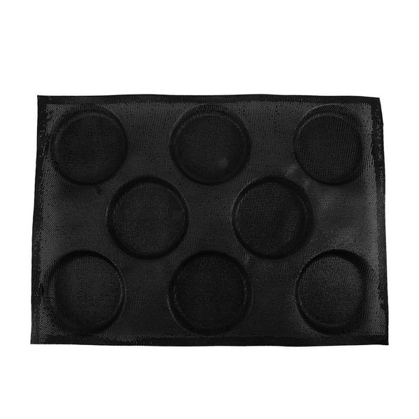 Moldes para Pan de Hamburguesa de 8 Agujeros para Hornear Moldes de Pan de Silicona de Malla para Hornear Moldes para Hornear Perforados Antiadherentes