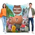 thumbnail image 1 of Brown y sus Amigos anti-pilling, suave, ligera, esponjosa y acogedora de lujo para hogar y cocina – Perfecta para niños y adultos,120X180cm, 1 of 6