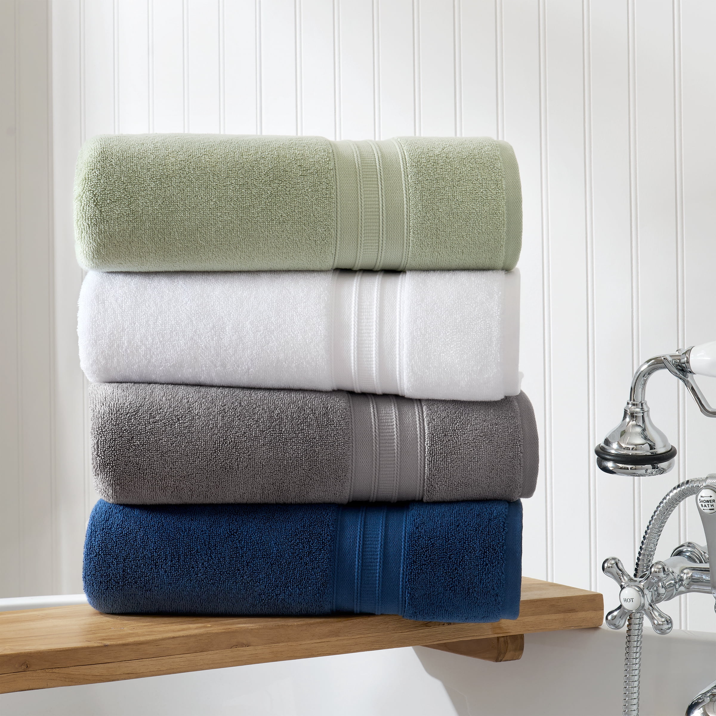 Wamsutta 1846 Luxury Solid Bath Sheet 2 Piece Set, Navy