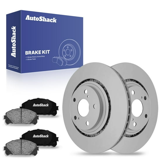 AutoShack 12.91" (328 mm) Front Vented Brake Rotors Coated   Ceramic Brake Pad | Replacement for 2008-2019 Toyota Highlander 2011-2020 Toyota Sienna 2010-2015 Lexus RX350 | 6-PC Brake Kit | ArmorStop