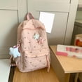 thumbnail image 2 of SGMVNU Backpack for School with Pendant Floral Print Middler High School Campus Backpacks Students Large Capacity Schoolbag, Pink, 2 of 5