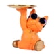 thumbnail image 4 of Estatua de bulldog para decoración de mesa con bandeja de almacenamiento, adorno de regalo navideño divertido naranja, 4 of 9