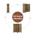 thumbnail image 2 of Ecomex 4 Panels Louver-Design Wood Room Divider Folding Screen (Brown), 2 of 7