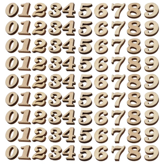 200pcs 15mm DIY Doodle Educational Toy Small Natural Wooden Slice Scrapbooking Embellishments DIY Craft Decor (Number Pattern)