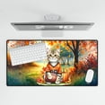 thumbnail image 4 of Hello Fall American Shorthair Football Welcome Autumn with Leaves Pumpkins Desk Mat Full Keyboard Mouse Pad Cat Lover Kitten Owner Gifts Large Mousepad - 00012, 4 of 5