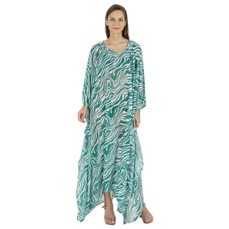 Moomaya Hooded Caftan For Women s Long Printed Bikini Cover Up Summer Turkish Beachwear-7332