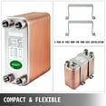 thumbnail image 6 of EATB12 316L Stainless Steel Brazed Plate Heat Exchanger 3x7.5 Inch 60 Plates 1/2 Inch BSP FPT for Beer Wort Chiller and Hydronic Heating, 6 of 6