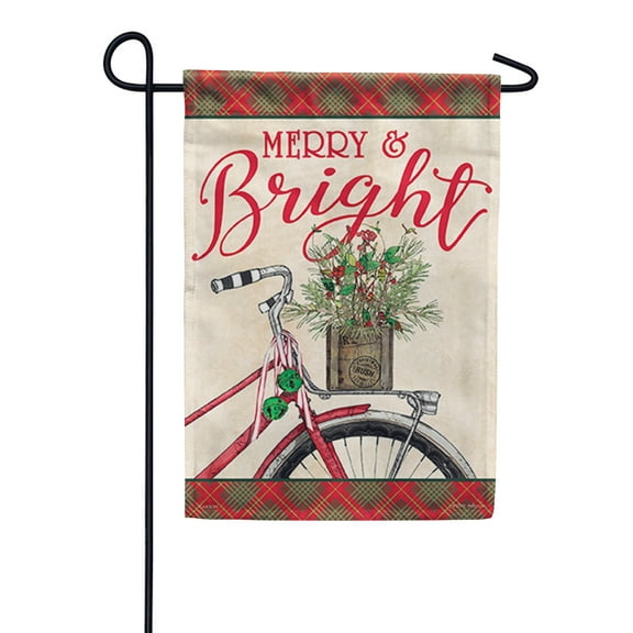 Carson Garden Flag - Red Bike, 12.5 x 18 inch Double Sided Outdoor Yard Decorative Flag