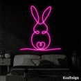 thumbnail image 2 of Craftnamesign Rabbit Neon Sign, Easter Day Decor, Rabbit Lover Gifts, 2 of 3